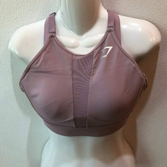Gymshark Size Small Mesh Strappy Seamless Activewear Work Out Pink Sport Bra Top - Picture 1 of 5